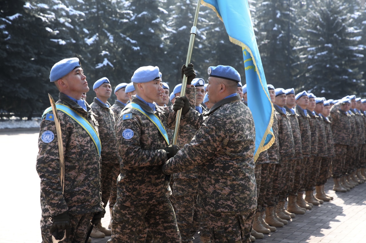 Kazakhstani peacekeepers assembled in Astana prior to deployment. Source: Astana Times