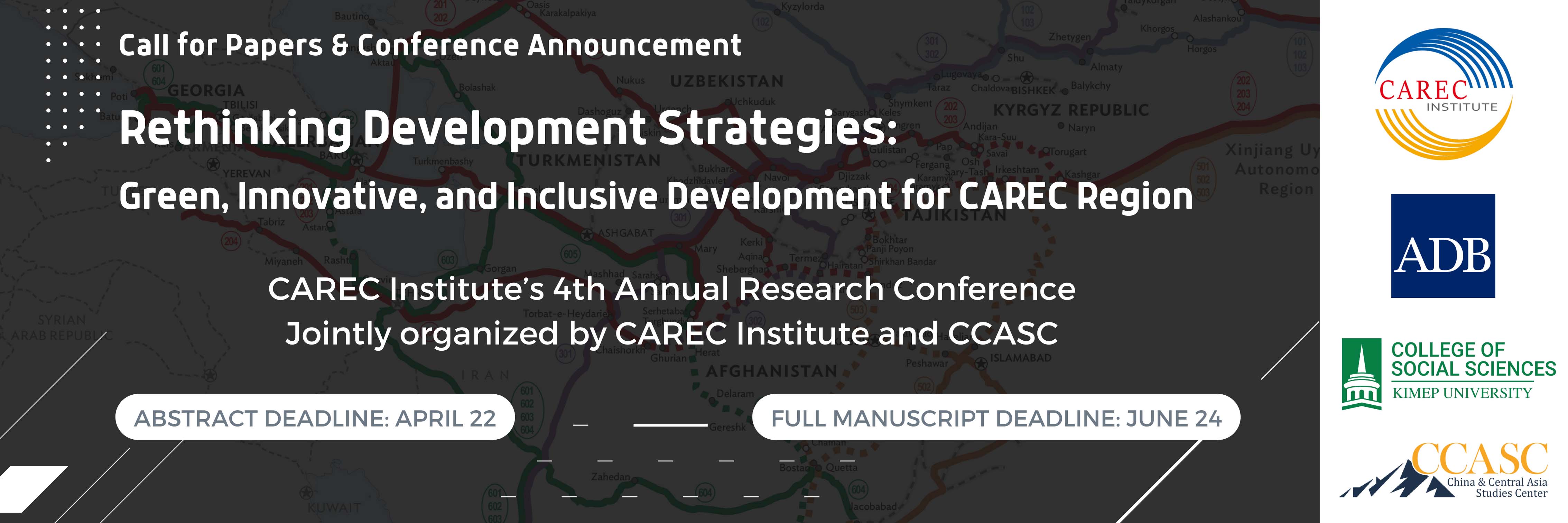 Call for Papers: Rethinking Development Strategies: Green, Innovative, and Inclusive Development for the CAREC region