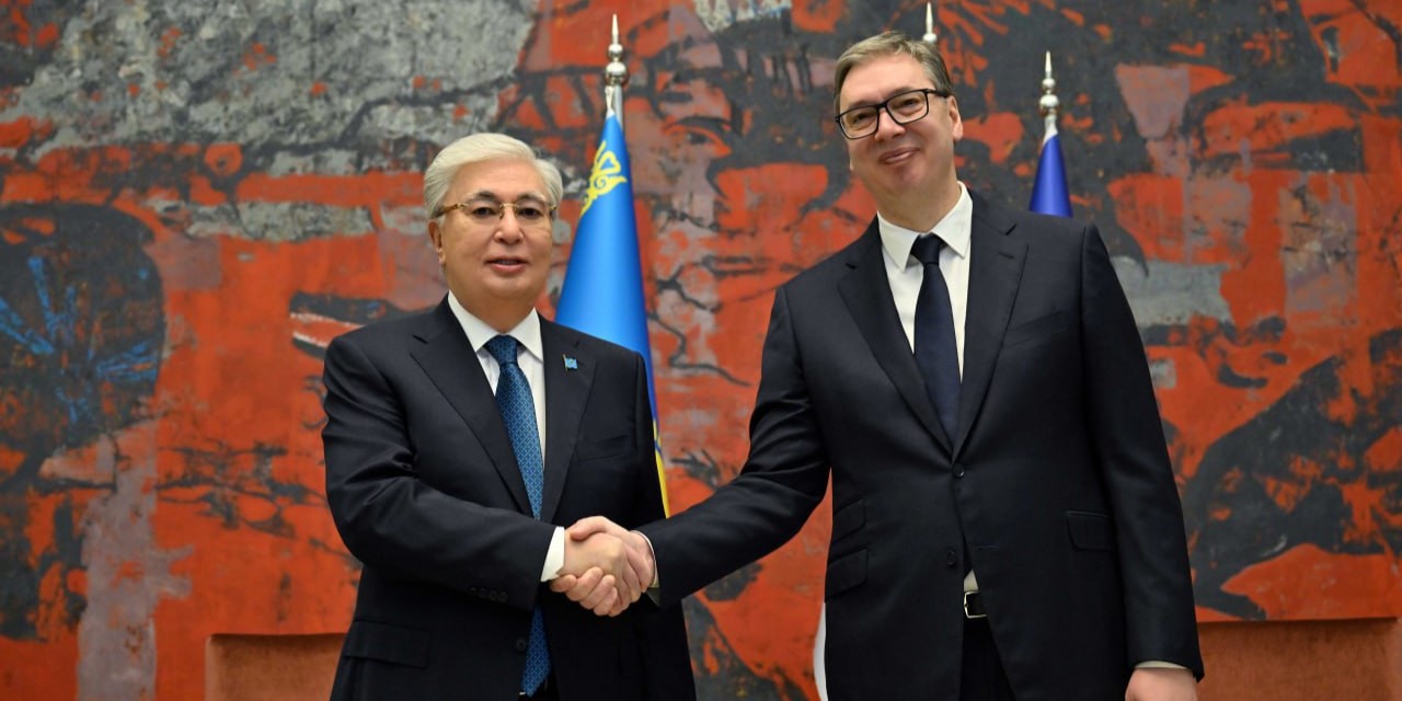 Kazakhstani President Tokayev held talks with Serbian President Alexander Vučić during his visit to Serbia. Source: Astana Times Image